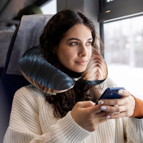 Almohada de viaje con espuma viscoelástica negra L miniatura 6