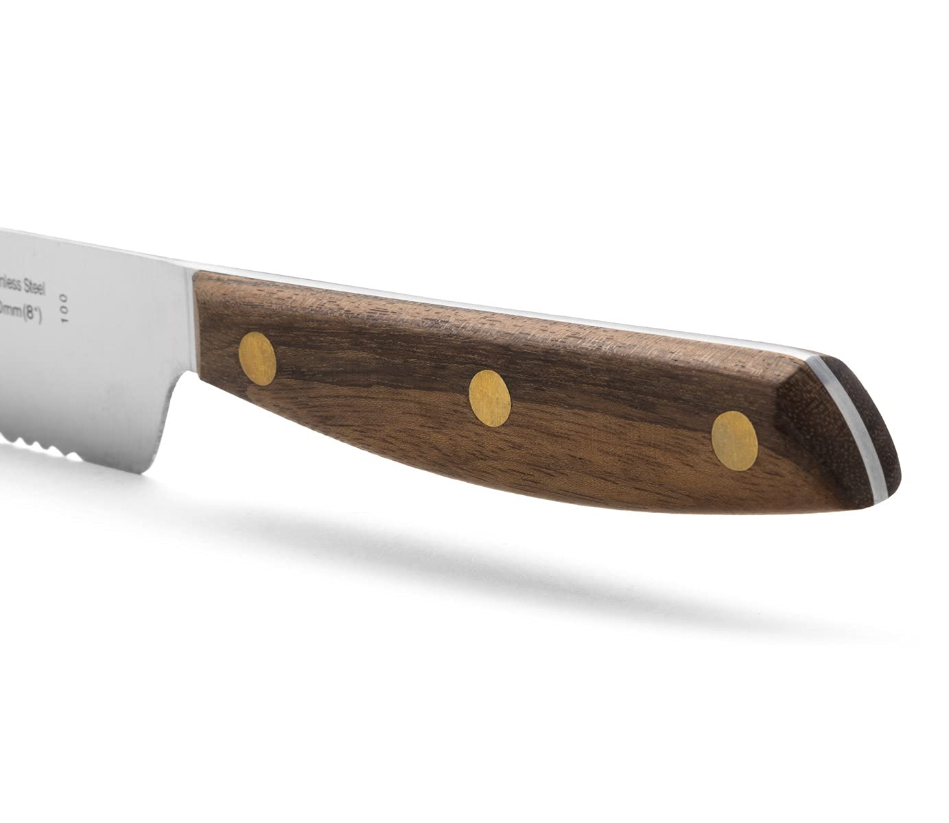 Arcos Serie Nordika - Couteau à Pain - Acier Inoxydable Nitrum - Lama de 200 mm de Longueur - Manche en Bois Ovengkol 100% Naturel FSC - Emballage 100% recyclé
