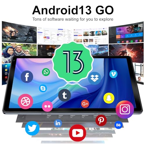 FYMLCPFY Tablet 10 inch, Android 13 Octa-Core Processor Tablet with 8+128GB Storage, TF 1TB, Dual 5MP+8MP Camera, WiFi 6, Bluetooth 5.0, 5000mAh Battery, Performance Tablet (Grey) - Image 3