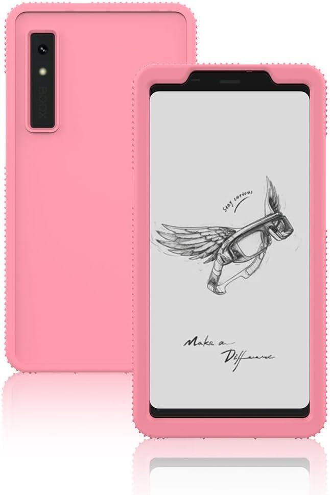 GruattreayCompatible with Onyx Boox Palma 6.13 inch Tablet Case, Full Coverage Ultra Slim Silicone Shockproof Lightweight Cover Case (Pink)