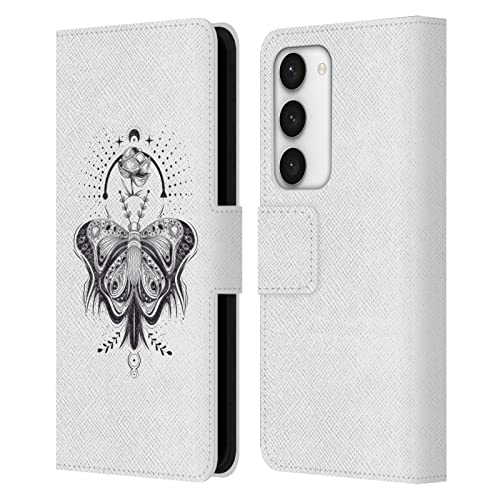 Étui en cuir Galaxy S23 5G Haroulita motif Papillon Céleste