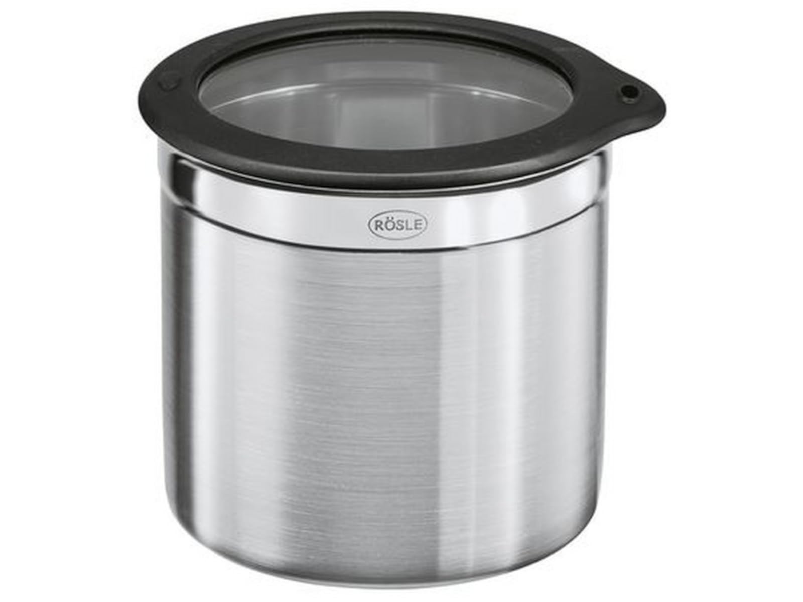 Rösle Silver/Black Rosle Jar With Silicone Glass Lid, 8 Cm