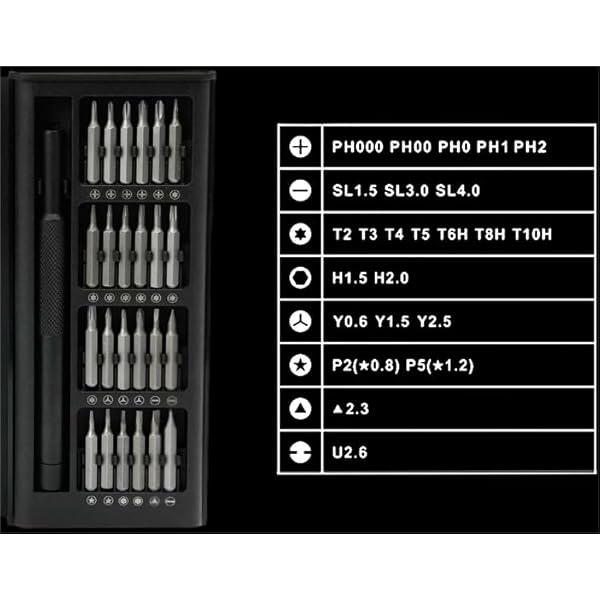 HKDZ Feinmechaniker Schraubendreher Set, 25 in 1 Schraubenzieher Set mit 24 Bits, Präzisionsschraubendreher, Magnetisch für Handy, Smartphone, Spielekonsole, Tablet, PC, Brille, Uhr – Bild 4
