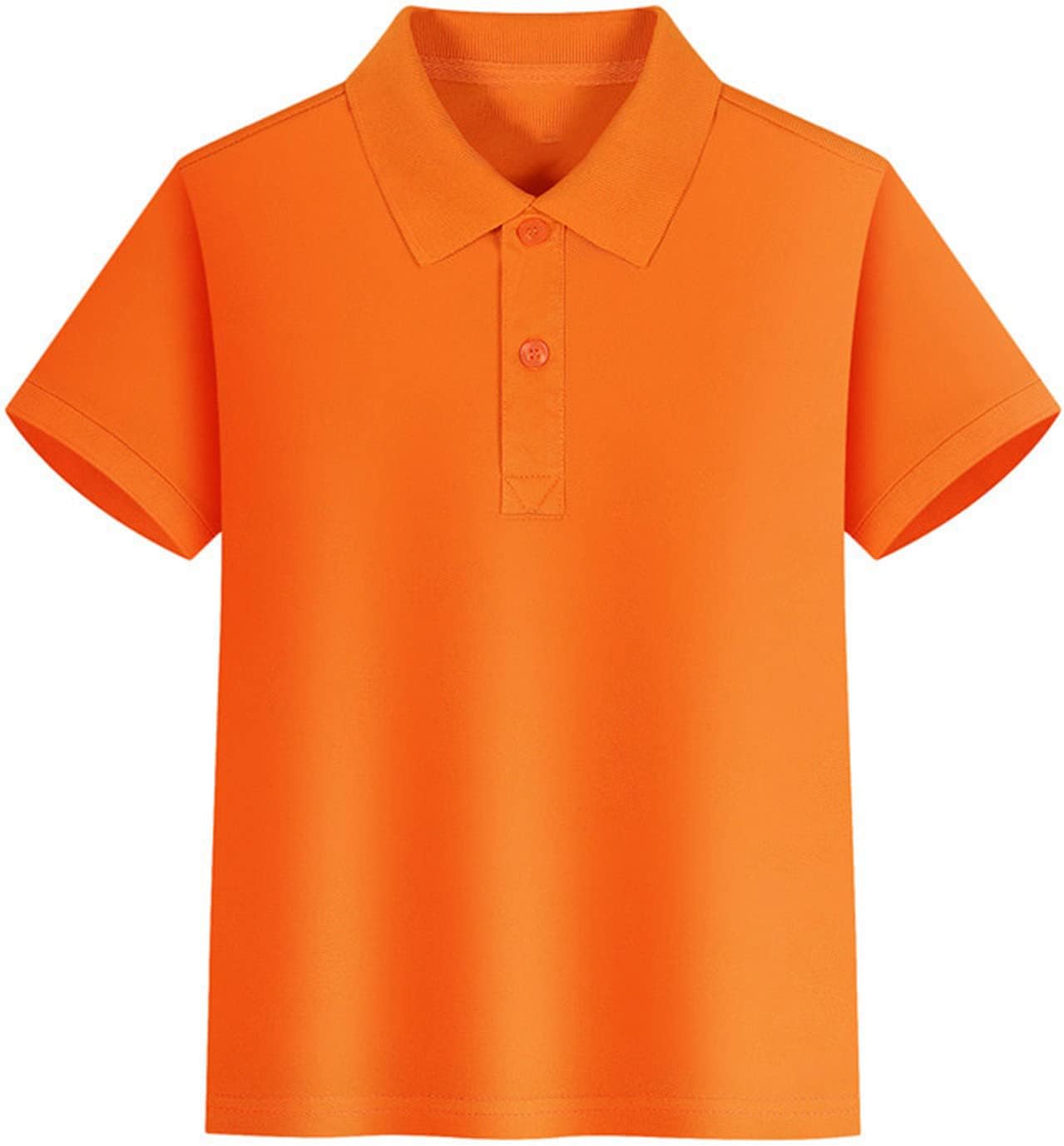Boys Polo Shirts Short Sleeve Solid Button V Neck Collar T Shirts Tops Kids Toddler Summer Soft Loose Fit School Casual T-Shirt Outfits Lightweight Clothes