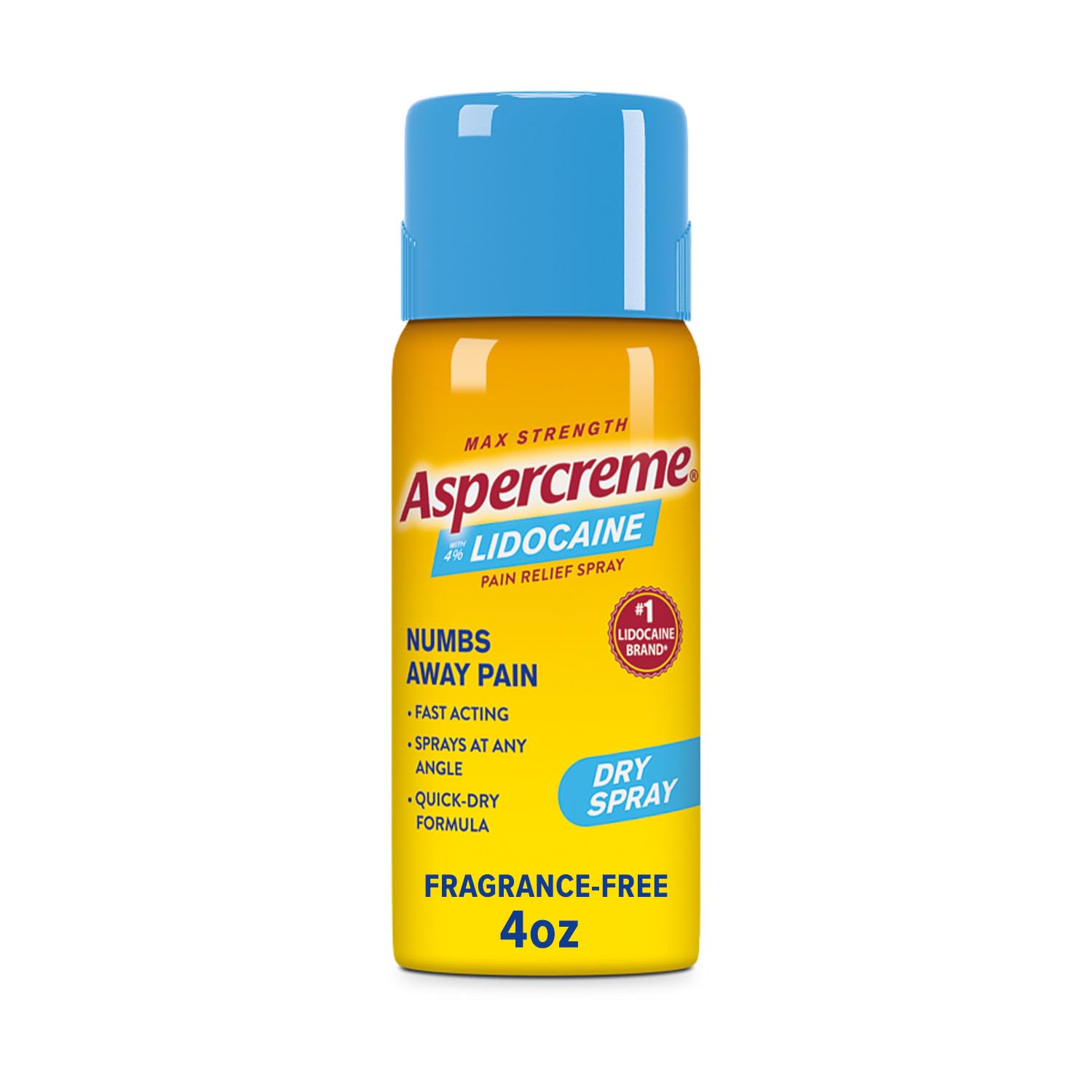 Aspercreme Lidocaine Dry Spray, Soothes Aggravated Nerves, 4 oz.