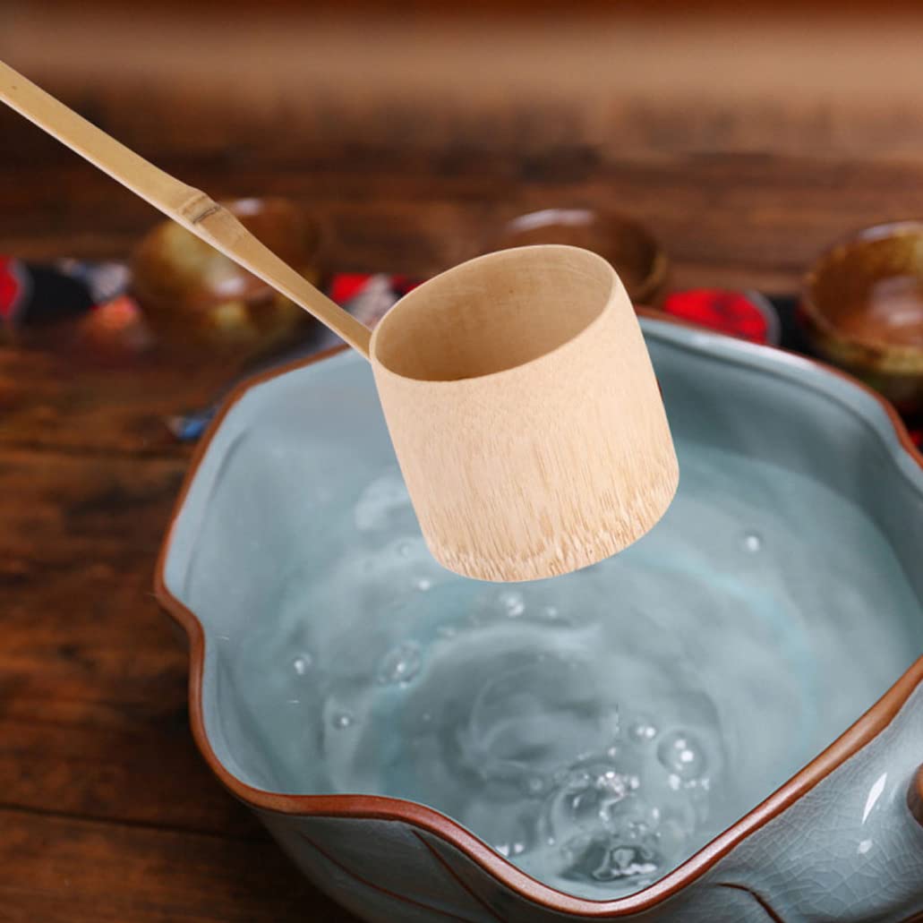 Dreiker Bambus Tee Löffel - Japanische Tee-Zeremonie Werkzeuge mit Langem Griff - Wasser Dipper & Mini Gähne Schaufel
