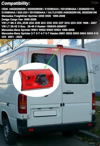 Image of 3rd Brake Light Reversing Camera Brake Lamp Parking Camera+4.3 inch LCD Monitor Replacement for Mercedes Freightliner Sprinter 2500 3500 /Dodge Cargo /Mercedes-Benz Sprinter W901 W902 W903 W904