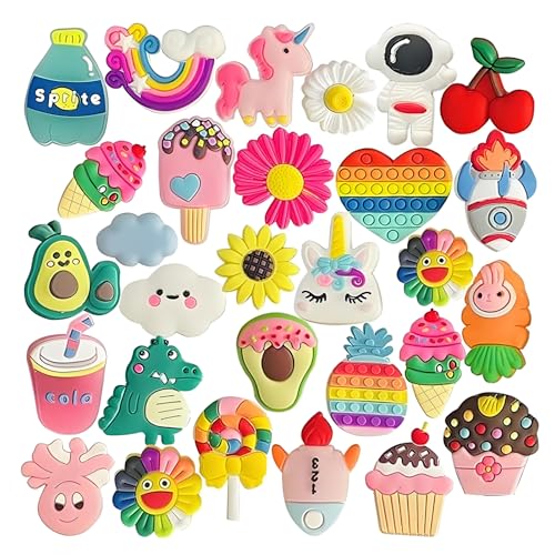 30 Piezas Adornos Crocs   Pines Crocs   Alfileres De Zapato   Lindos Clips De Zapatos De Cueva De Embrague, Accesorios De DecoracióN De Bricolaje, Regalos De Fiesta Para NiñOs