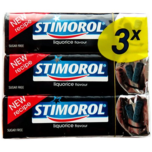 STIMOROL Chewing Gum: Licorice ( Pack of 3 )