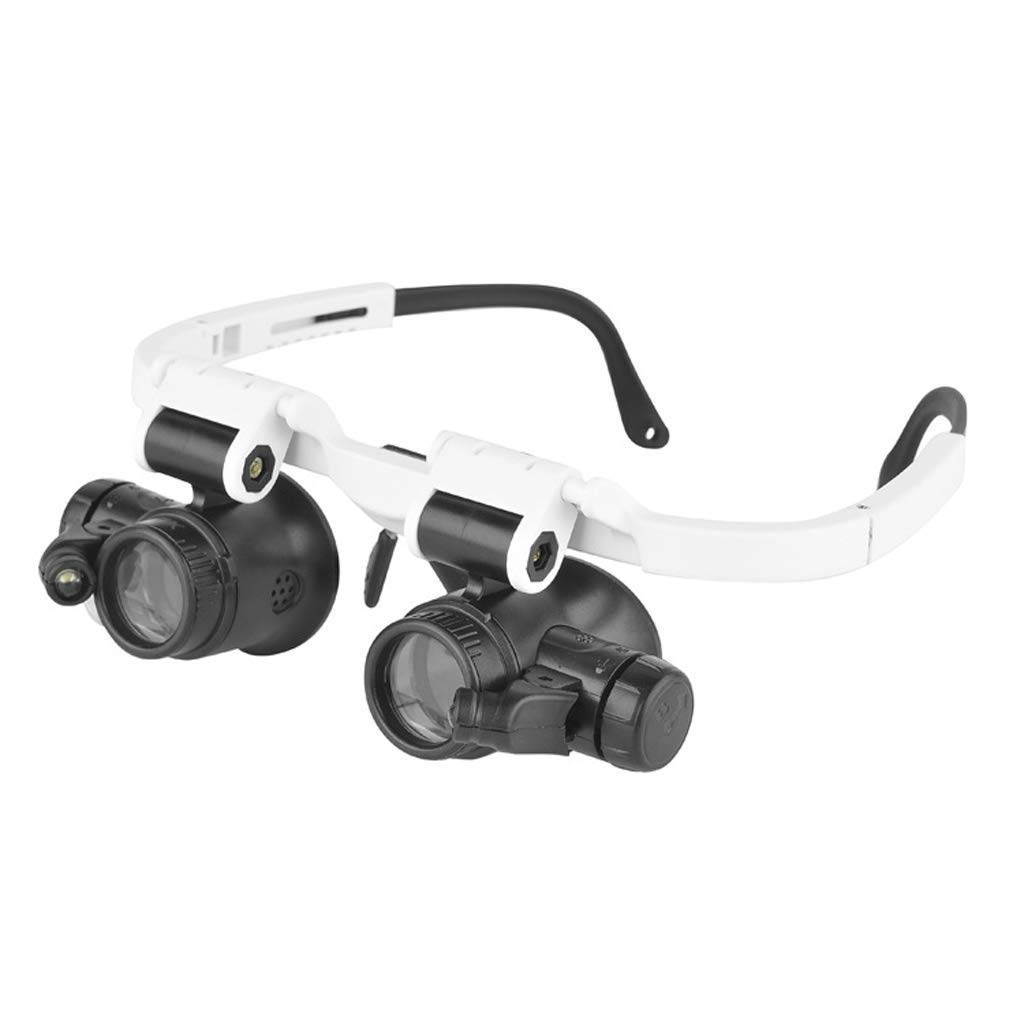 Stirnband-Lupenbrille mit Licht, Kopfmontage-Lupe, Lesebrille, Juwelier-Lupe, Handwerk, Uhrenreparatur, Hobby Star of Light