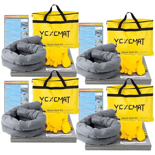 Image of Universal Spill Kit for Chemical, Water & Garage Oil Cleanup 4 Pack