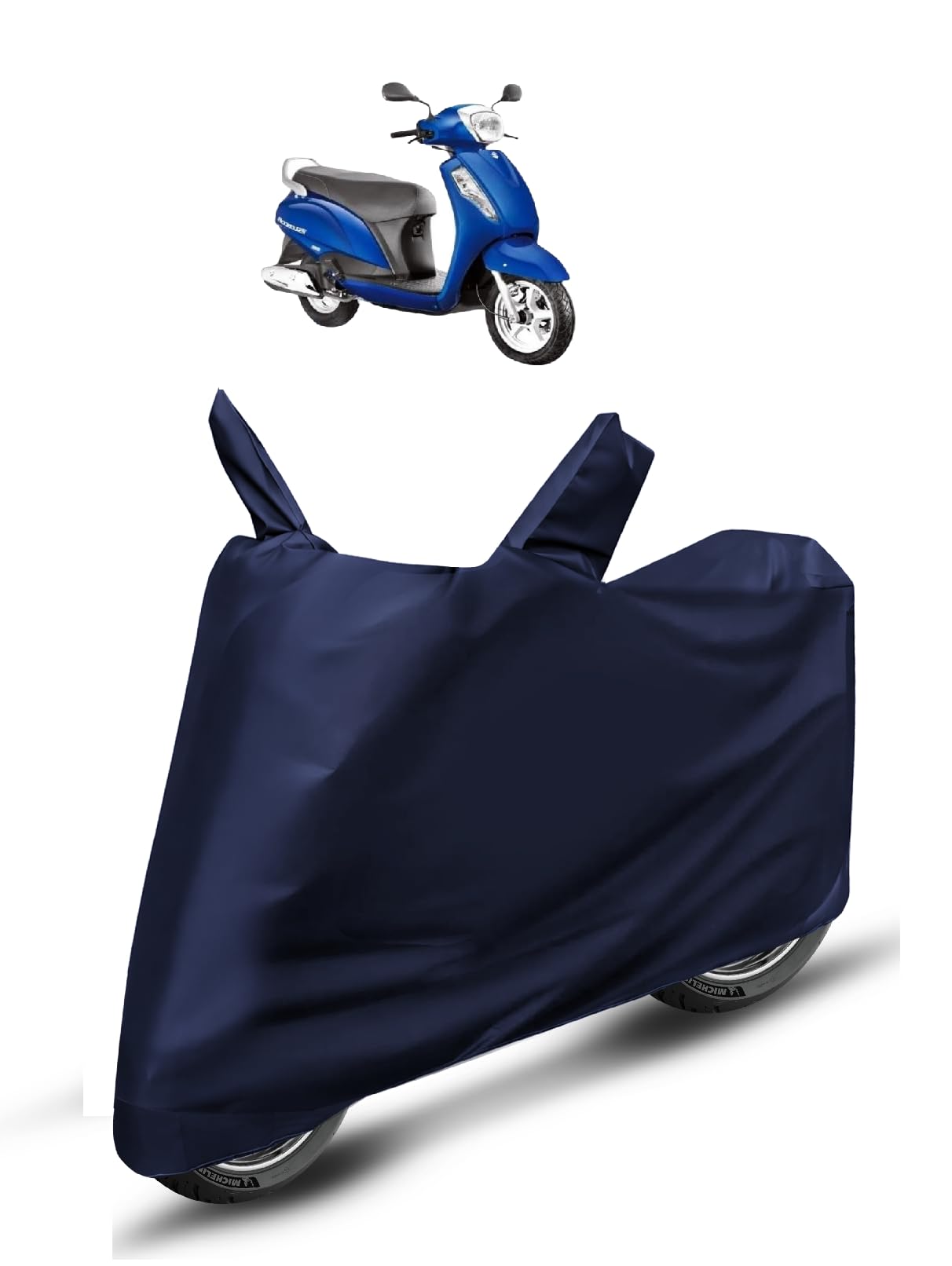 Auto Hub 100% Waterproof Bike Body Cover for Suzuki Access 125 - Navy-image-9