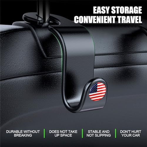 image for Hanemia 4PCS Car Seat Headrest Hooks, Auto Back Seat Hanger Holder, Du