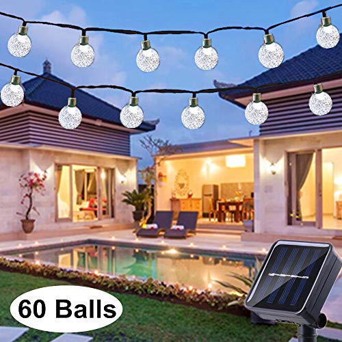 Solar String Lights Globe 33 Feet 60 Crystal Balls...