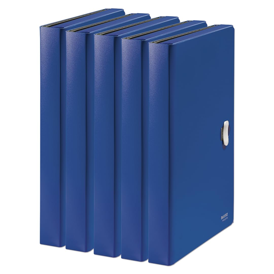 Leitz Cartella Espandibile in PP Riciclato all'80% e Riciclabile al 100% con Capacità 250 Fogli A4, Permette una Suddivisione dalla A alla Z, Gamma Recycle, 240 mm x 41 mm x 330 mm - Blu