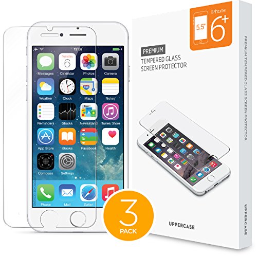 [3 Pack] iPhone 6 Plus iPhone 6S Plus UPPERCASE DuraGlass Premium Tempered Glass Screen Protector 3 Individual Pack (iPhone 6 Plus /6S Plus (3 Pack))