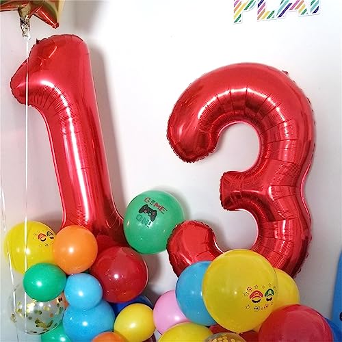 Image of Red 1 Balloon Number for 1st Girls Birthday, 40 Inch Number Foil Balloons 0-9 Set for Boys, Large 11st Birthday Party Balloons Decor Anniversary Graduation Decoration Women Kids Supplies