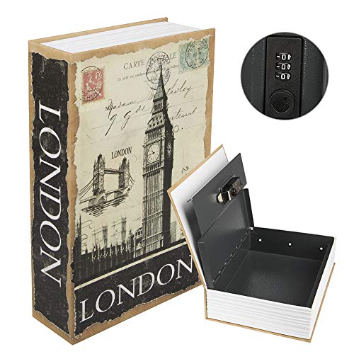 Kyodoled Diversion Book Safe with Combination Lock, Safe Secret Hidden Metal Lock Box,Money