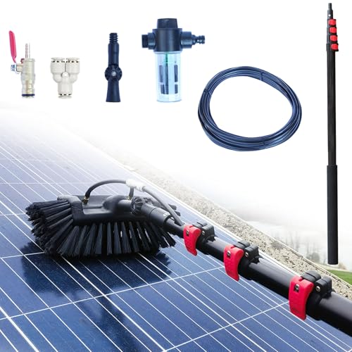 Limpiador telescópico hidroeléctrico de 3,6-10,8 m, Escoba de Limpieza telescópica, dispensador de jabón accionado por Agua, Limpieza de Paneles solares, Lavado de Camiones, autobuses y Tech