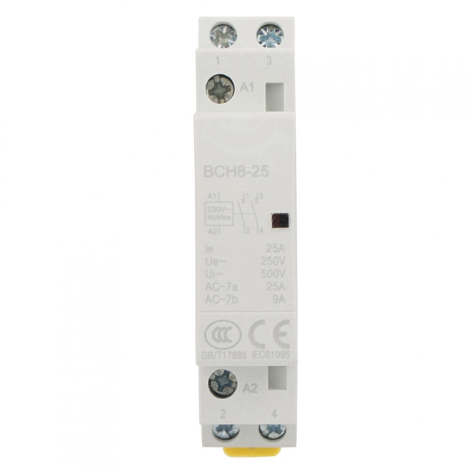 Contacteur Rail DIN 2P 25A 220-240V – 1 NO/1 NC – Marque Tomzn, Modèle CT1-25 – Neuf Sous Blister