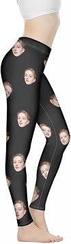 Custom Women Yoga Pants with Picture and Text,Custom Face Yoga Leggings for Women,High Waist Pants Stretch Soft