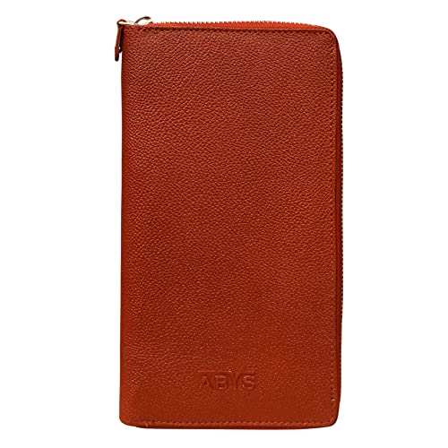Image of ABYS Genuine Leather Brown Passport Document Holder Wallet for Men Women (5117DQ)