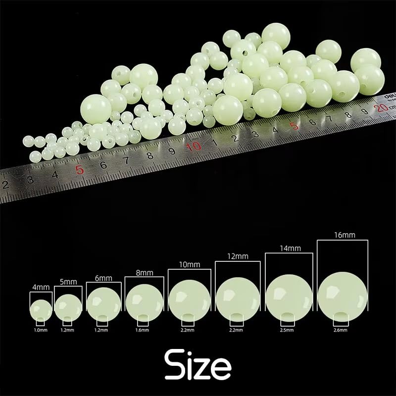 200 cuentas luminosas para pesca de 8mm miniatura 2