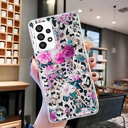 Mousserande TPU-skydd för Samsung Galaxy S22 - Leopard & Blommor