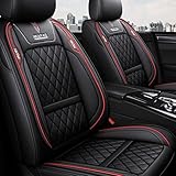 West Leathers 5 Car Seat Covers Full Set with Waterproof Faux Leather Universal Fit for Sedan SUV...