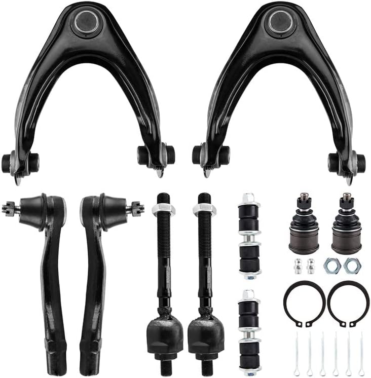 Front Upper Lower Control Arms, 10Pcs Front Upper Control Arm Kit Tie Rod Sway Bar Replacement for 1996-2000 Civic Replace ES3331 ES3332 EV367 K9802 K90123 K90451 K90450,Control Arm