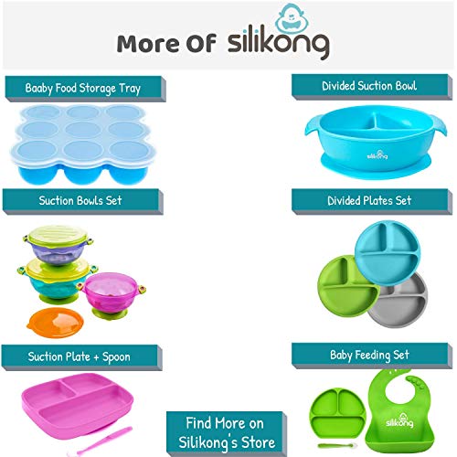 Silikong Suction Plate For Toddlers | Bpa Free, 100% Food-Grade Silicone | Microwave, Dishwasher And Oven Safe | Stay Put Divided Baby Feeding Bowls And Dishes For Kids And Infants #TOP7