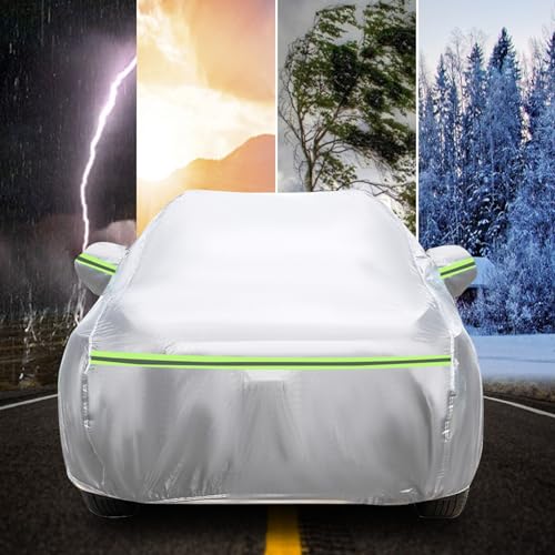 Autoabdeckung Passend für Kia Picanto 2003-2024, wasserdichte Vollgarage Autoplane mit Reißverschlusstür und Entlüften für Schnee, Regen, Allwetterschutz