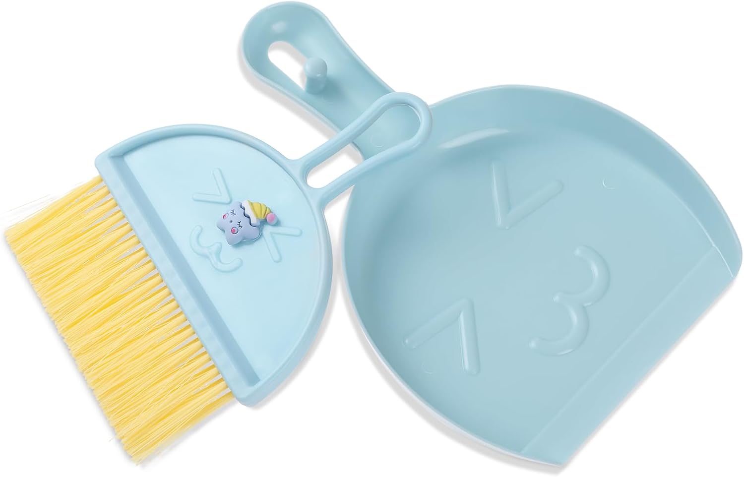 Amabro Mini Dust Pan with Broom Set, Small Dustpan Brush