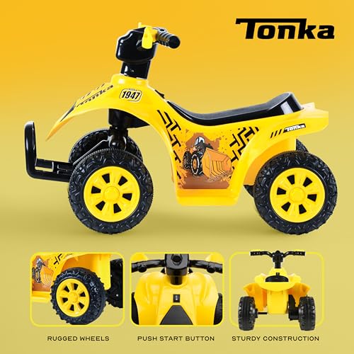 Image of Tonka - 6V Kids Ride-On ATV with Rechargeable Battery and Reverse Drive