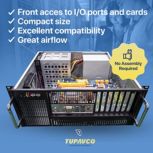 4U Server Chassis - Front I/O Access To Pci Cards - Rackmount Computer Enclosure - Compact 15" Depth Case (Atx, Micro Atx, Mini-Itx) 7X Full Expansion Slots - 8 Bays: 2X 5.25 6X 3.5 - Tupavco Tp1842 #TOP6