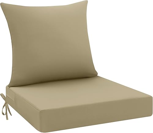 Miniatura 9 de idee-home Fundas de cojín de repuesto para patio, fundas de cojín para exteriores para muebles de patio, funda de cojín de asiento de sofá con