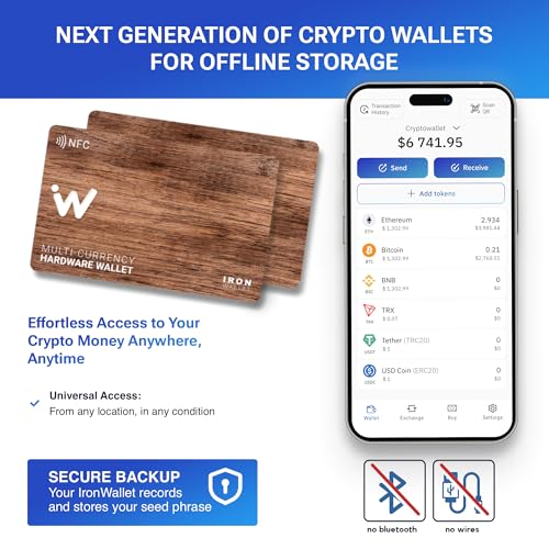 Crypto Wallet - Pack of 2 - Wood Design Card for Cold Crypto Wallet - Storage for Bitcoin, Ethereum & Others - Increased Security - Seed Phrase2
