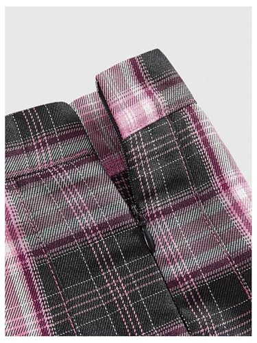 MakeMeChic Women's Fall Plaid Mini Skirts A Line Pleated Flared Y2K Short Skirts4
