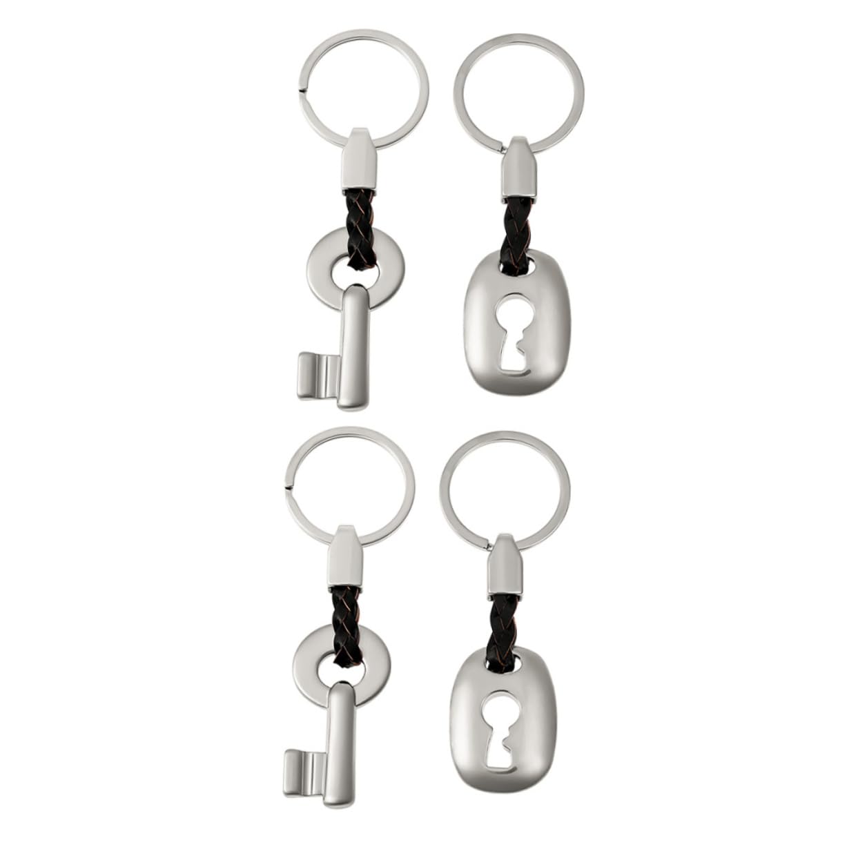 BESTYASH Paar Schlüsselanhänger Handy-armband Zur Diebstahlsicherung Schlüsseltasche Auto Schlüssel Halter Paargeschenke Tasche Schlüsselanhänger Silver Geflochtenes Seil