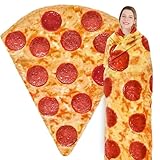 Jorbest Pizza Blanket Birthday Gifts for Women Men Teen Boys Girls, Double Sided Novelty Pizza Throw Blanket Funny Gifts for Adult and Kids, 285 GSM Soft Flannel Fun Food Blanket (Red, 47 inches)