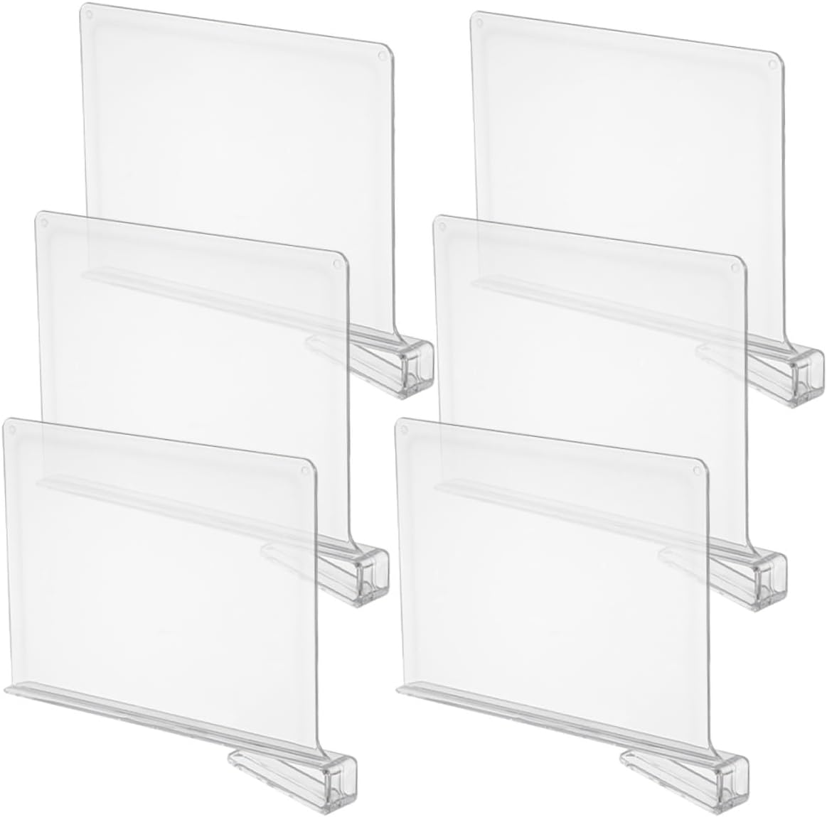 6Pcs Clear Closet Shelf Dividers Wardrobe Organizer Boards for Vertical Storage Partition Installation Scratch- Space-Saving Clothing Divider Separators