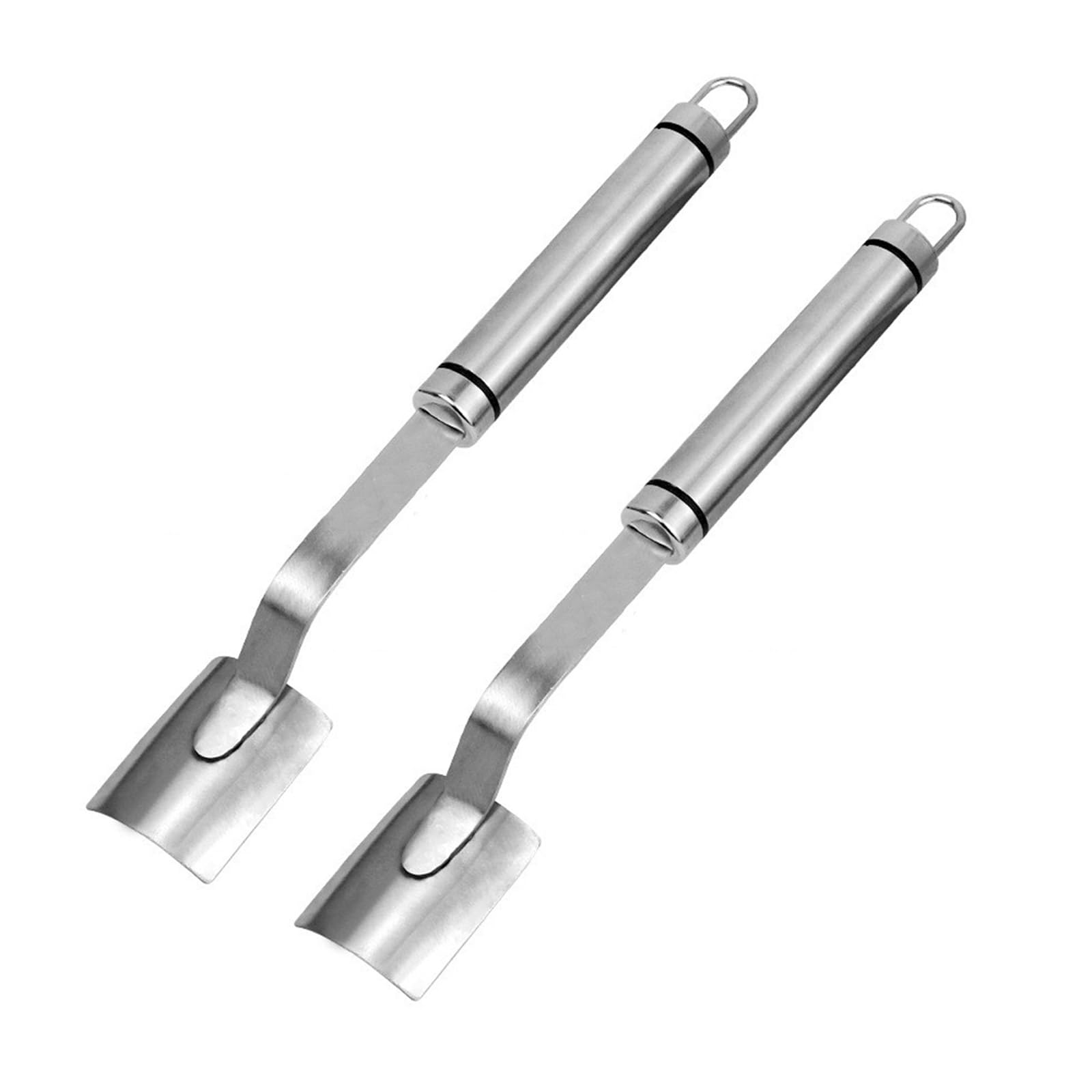 Nucelit 2Pcs Corn Cobs Shucker Tool Stainless Steel Corn Remover with Long Handle Efficient Kitchen Gadget for Quick Stripping Peeler Tool