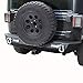 LEDKINGDOMUS Rear Bumper Compatible with 07-18 Jeep Wrangler JK and JK Unlimited, Off Road Back Bumper w/ 2x LED Lights & 2