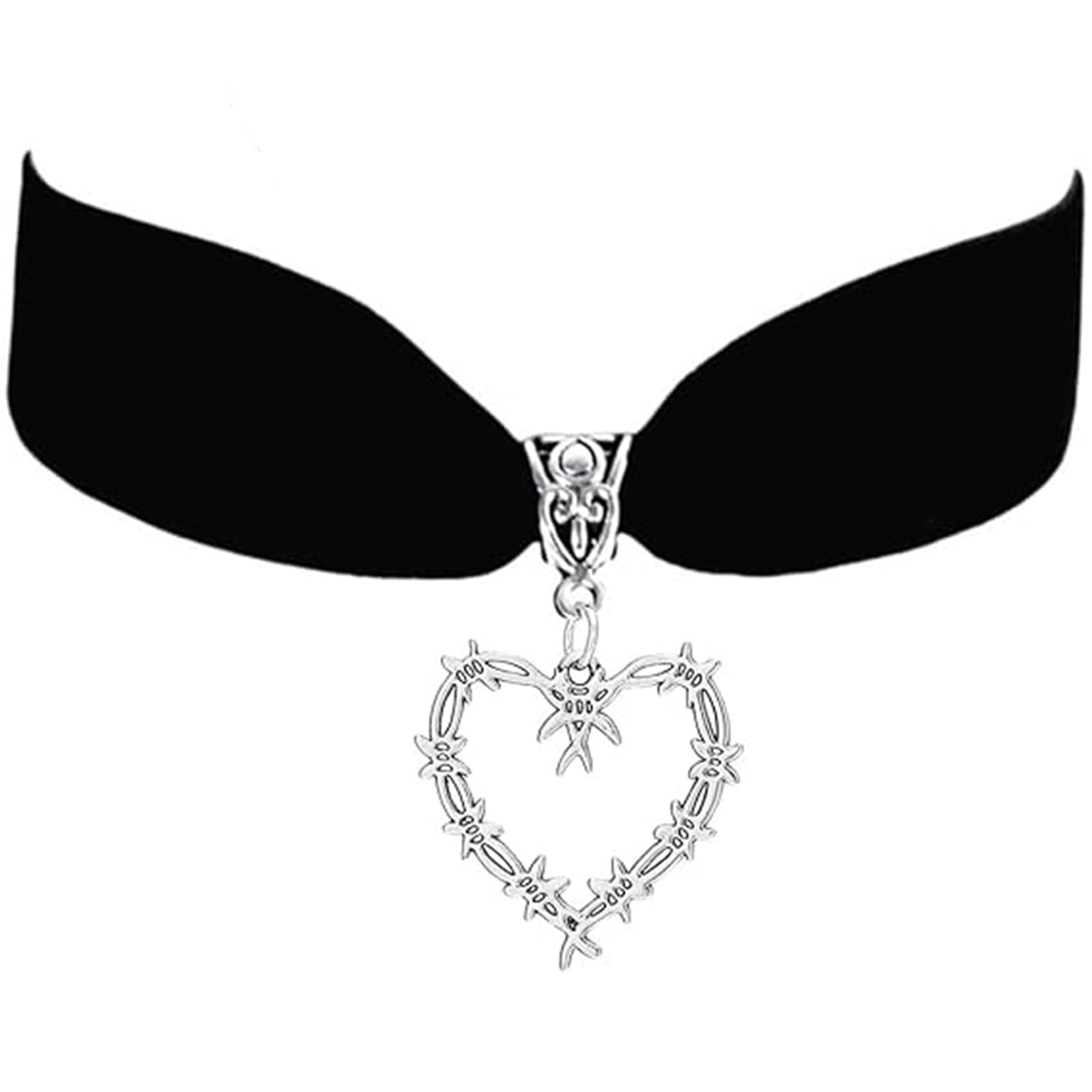 INTIMATE LOVER Bichota Heart Thorns Earrings Necklace Choker Set for Women Gothic Stainless Steel Jewelry Sets for Girls