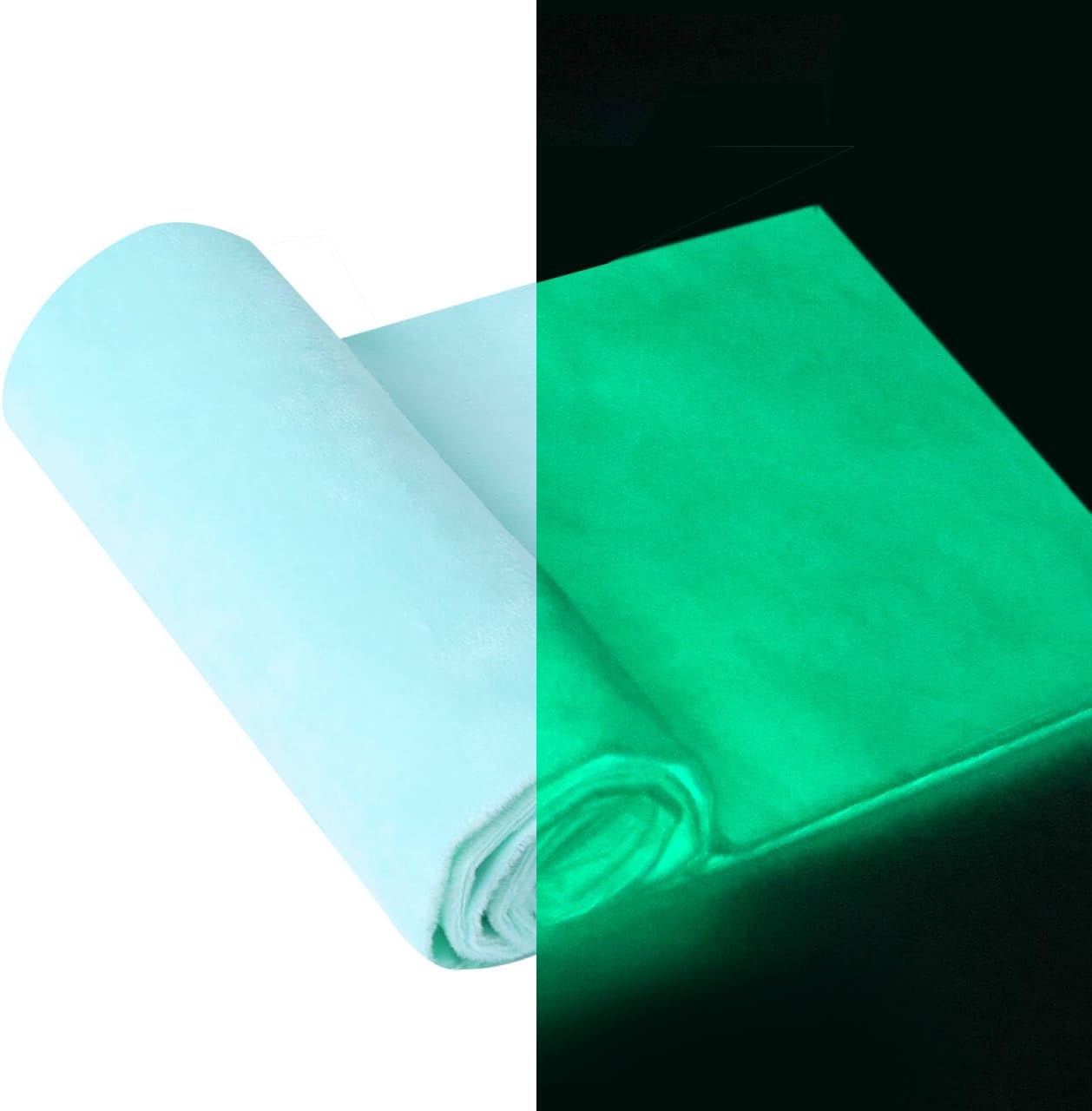 Craftido Glow in The Dark Fabric, 10Pcs (5Colors) Luminous Soft Velvet Fat Quarters Fabric Bundles 18" x 21" for Quilting, Sewing Project, Patchwork, DIY Crafts, Holiday Decorations - Assorted Colors
