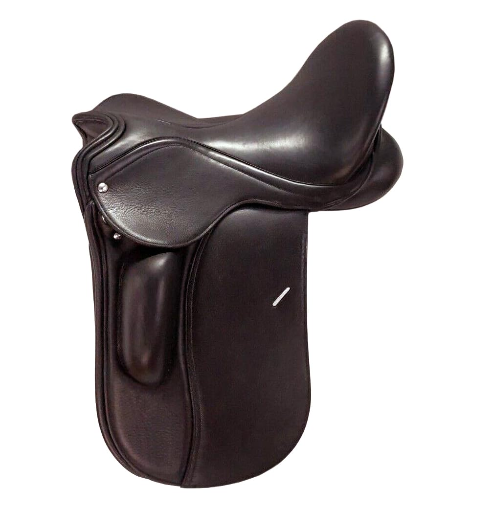 Cavallo inglese Dressage sella in pelle di alta qualità solido albero sedile dimensioni 30,5 cm a 48,3 cm marrone ST-015