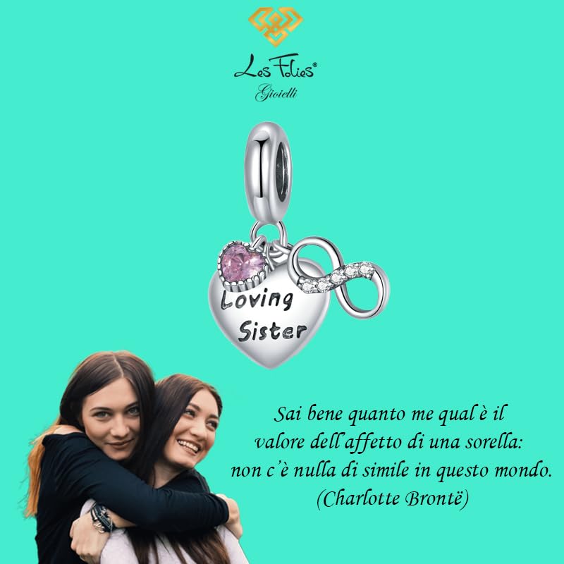Charm Hermana de plata 925 Les Folies compatible con pulseras estilo Pandora 2