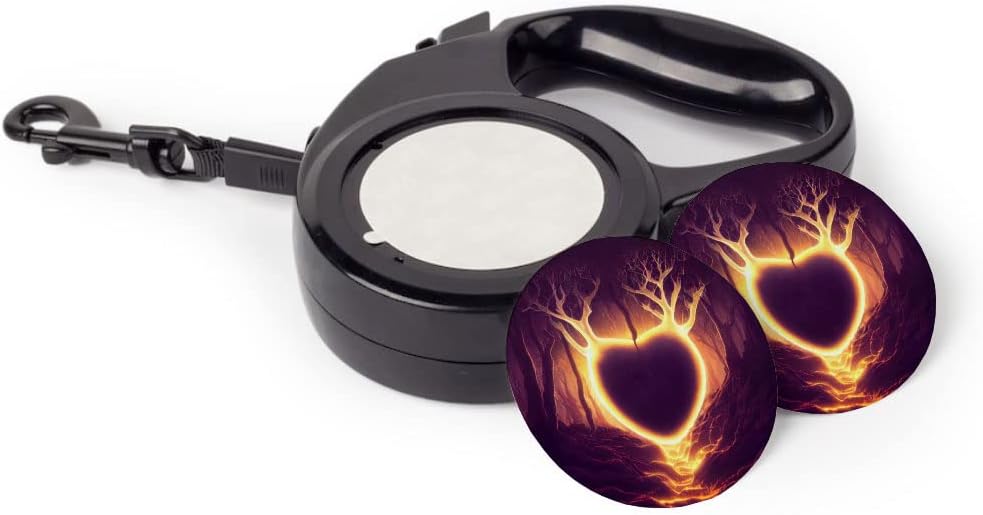 Angry Heart Retractable Pet Leash - Tree Leash - Graphic Dog Leash - 197 inches
