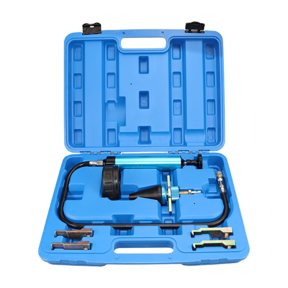 Shkalacar Kit per Test della Pressione del Radiatore con Pompa Manuale e Adattatore Universale, Kit di Strumenti per Tester della Pressione del Sistema di Raffreddamento Universale, Blu