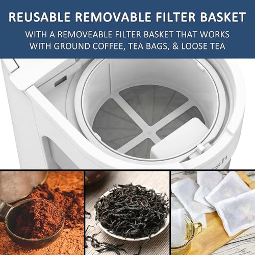 Image of wirsh Iced Tea Maker with 3QT Pitcher, Iced Coffee Maker with Strength Control and Reusable Filter, Perfect For Iced Coffee, Latte, Tea, Lemonade, Flavored Water,White